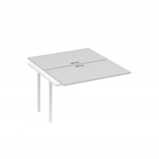 Секция стола рабочей станции QUATTRO (2х120) серый / металлокаркас белый А4 Б4 173-1 СЕ