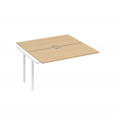Секция стола станции на каркасе QUATTRO 2х140 натуральный дуб / металлокаркас белый А4 Б4 174-1 НД