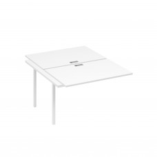Секция стола рабочей станции на металлокаркасе DUE (2х120) белый премиум / металлокаркас белый А4 Б2 176-1 БП