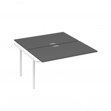 Секция стола рабочей станции на металлокаркасе DUE (2х140) антрацит премиум / металлокаркас белый А4 Б2 177-1 АР