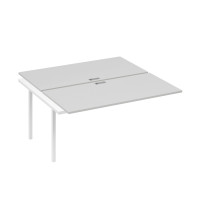 Секция для рабочей станции 2х160 опоры QUATTRO серый / металлокаркас белый А4 Б4 178-1 СЕ