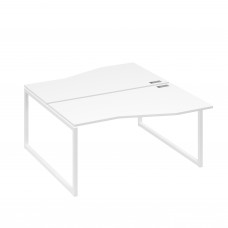 Станция каркас QUATTRO столы 2х160 Техно эргономичные белый премиум / металлокаркас белый А4 Б4 191 БП