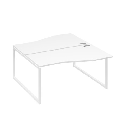 Станция каркас QUATTRO столы 2х160 Техно эргономичные белый премиум / металлокаркас белый А4 Б4 191 БП