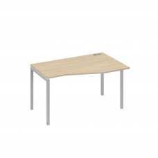 Стол на металлокаркасе DUE правый "Техно" эргономичный дуб скандинавский / металлокаркас серый А4 С2 064 ДК