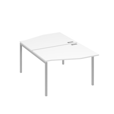 Рабочая станция металлокаркас DUE столы Техно (2х120) белый премиум / металлокаркас серый А4 С2 189 БП