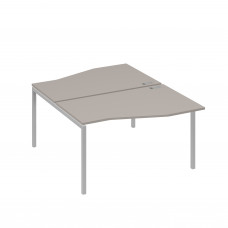 Рабочая станция каркас DUE столы (2х140) Техно мокко премиум / металлокаркас серый А4 С2 190 МП