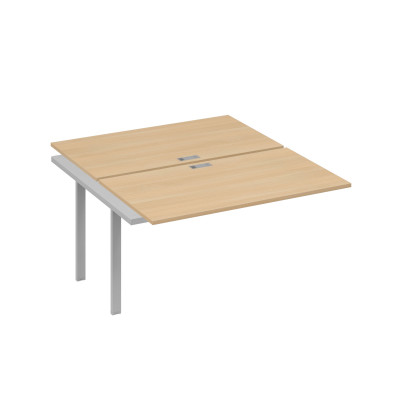 Секция стола рабочей станции 2х140 на каркасе UNO натуральный дуб / металлокаркас серый А4 С1 177-1 НД