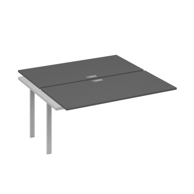 Секция стола рабочей станции 2х160 с металлокаркасом UNO антрацит премиум / металлокаркас серый А4 С1 178-1 АР