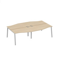 Рабочая станция со столами Техно (4х140) на каркасе TRE дуб скандинавский / металлокаркас серый А4 С3 190-2 ДК