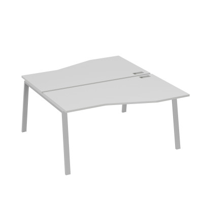 Рабочая станция (2х160) столы Техно на опорах TRE серый / металлокаркас серый А4 С3 191 СЕ