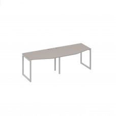 Рабочая станция столы Техно (2х120) на металлокаркасе DUE мокко премиум / металлокаркас серый А4 С2 061-2 МП