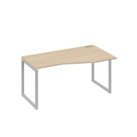 Стол на металлокаркасе QUATTRO эргономичный правый "Техно" дуб скандинавский / металлокаркас серый А4 С4 066 ДК