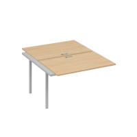 Секция стола рабочей станции на металлокаркасе DUE (2х120) натуральный дуб / металлокаркас серый А4 С2 176-1 НД