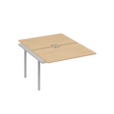 Секция стола рабочей станции на металлокаркасе DUE (2х120) натуральный дуб / металлокаркас серый А4 С2 176-1 НД
