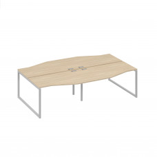 Рабочая станция столы Техно (4х140) каркас QUATTRO дуб скандинавский / металлокаркас серый А4 С4 190-2 ДК