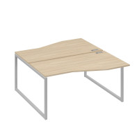 Станция каркас QUATTRO столы 2х160 Техно эргономичные дуб скандинавский / металлокаркас серый А4 С4 191 ДК