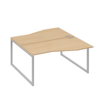 Станция каркас QUATTRO столы 2х160 Техно эргономичные натуральный дуб / металлокаркас серый А4 С4 191 НД