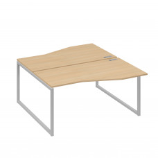 Станция каркас QUATTRO столы 2х160 Техно эргономичные натуральный дуб / металлокаркас серый А4 С4 191 НД