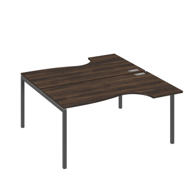 Рабочая станция DUE (2х160) столы эргономичные Классика дуб ристретто/ металлокаркас антрацит А4 А2 185 ДР