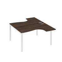 Рабочая станция (2х140) опоры UNO столы Классика дуб ристретто/ металлокаркас белый А4 Б1 181 ДР