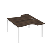 Рабочая станция (2х140) каркас UNO со столами Классика дуб ристретто/ металлокаркас белый А4 Б1 184 ДР