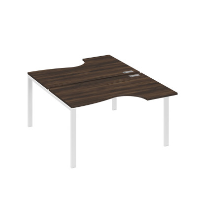 Рабочая станция (2х140) каркас UNO со столами Классика дуб ристретто/ металлокаркас белый А4 Б1 184 ДР