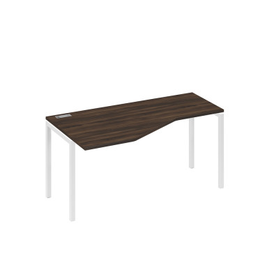 Стол эргономичный левый "Техно"на металлокаркасе DUE дуб ристретто/ металлокаркас белый А4 Б2 055 ДР