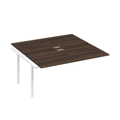 Секция стола на металлокаркасе DUE (2х160) дуб ристретто/ металлокаркас белый А4 Б2 178-1 ДР