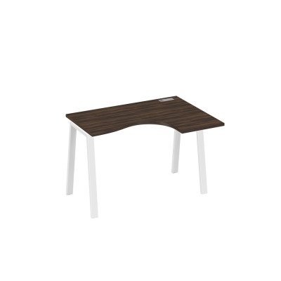 Стол правый "Классика" эргономичный на металлокаркасе TRE дуб ристретто/ металлокаркас белый А4 Б3 032 ДР