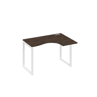 Стол 120 эргономичный правый Классика каркас QUATTRO дуб ристретто/ металлокаркас белый А4 Б4 032 ДР