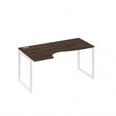 Стол эргономичный левый "Классика" на металлокаркасе QUATTRO дуб ристретто/ металлокаркас белый А4 Б4 045 ДР