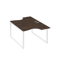 Рабочая станция столы Классика QUATTRO (2х120) дуб ристретто/ металлокаркас белый А4 Б4 183 ДР