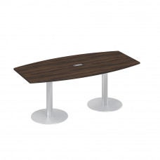 Стол 200x100 на колоннах фигурный для переговоров дуб ристретто А4 ХР 113 ДР