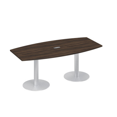 Стол 200x100 на колоннах фигурный для переговоров дуб ристретто А4 ХР 113 ДР