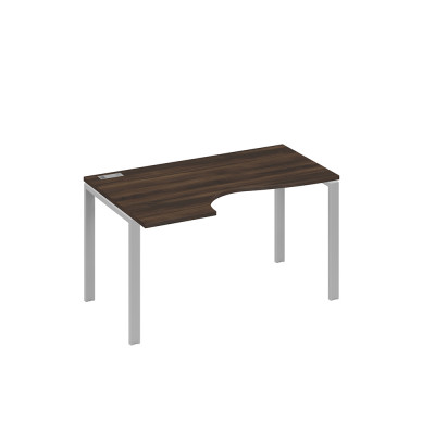 Стол "Классика" левый на металлокаркасе UNO эргономичный дуб ристретто/ металлокаркас серый А4 С1 043 ДР