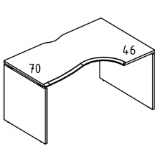 Стол эргономичный "Классика" на каркасе ДСП (1 скос) правый вяз либерти / мокко премиум МР МП 042.02 ВЛ