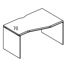 Стол эргономичный "Техно" на каркасе ДСП (1 скос) правый вяз либерти / мокко премиум МР МП 066.02 ВЛ