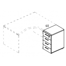 Тумба 4 ящика приставная мокко премиум / мокко премиум / мокко премиум МР 9224 МП/МП/МП