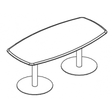 Стол для переговоров овальный на опорах-колоннах мокко премиум МР 164 МП