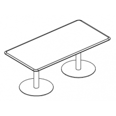 Стол для переговоров прямоугольный на опорах-колоннах мокко премиум МР 169 МП