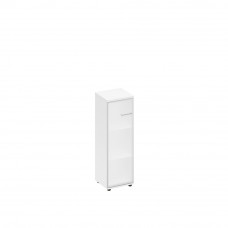 Шкаф средний левый со стеклом в алюминиевой рамке белый премиум А1 9466 БП