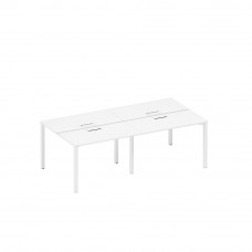 Рабочая станция на металлокаркасе, столешницы с заглушкой (4*120) белый премиум / белый гладкий А1 БГ 170-2 БП