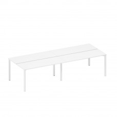 Рабочая станция на металлокаркасе, столешницы (4*160) белый премиум / белый гладкий А1 БГ 172.1-2 БП