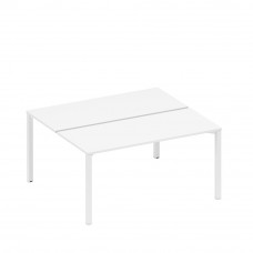 Рабочая станция на металлокаркасе (2*160) белый премиум / белый гладкий А1 БГ 175.1 БП