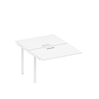 Секция стола рабочей станции на металлокаркасе, столешницы с заглушкой белый премиум / белый гладкий А1 БГ 176-1 БП