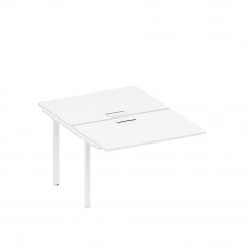 Секция стола рабочей станции на металлокаркасе, столешницы с заглушкой белый премиум / белый гладкий А1 БГ 176-1 БП