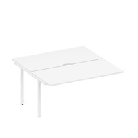 Секция стола рабочей станции на металлокаркасе, столешницы с вырезом белый премиум / белый гладкий А1 БГ 178.2-1 БП