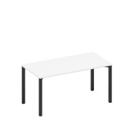 Стол письменный на металлокаркасе белый премиум / черный гладкий А1 ЧР 025.1 БП