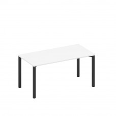 Стол письменный на металлокаркасе белый премиум / черный гладкий А1 ЧР 025.1 БП