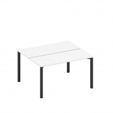 Рабочая станция на металлокаркасе (2*140) белый премиум / черный гладкий А1 ЧР 171.1 БП